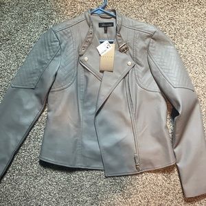 Baccini Grey Leather Jacket